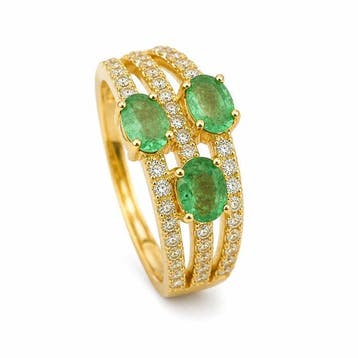 Sans prix de réserve - Bague Argent Émeraude, Bijoux, Sacs & Beauté