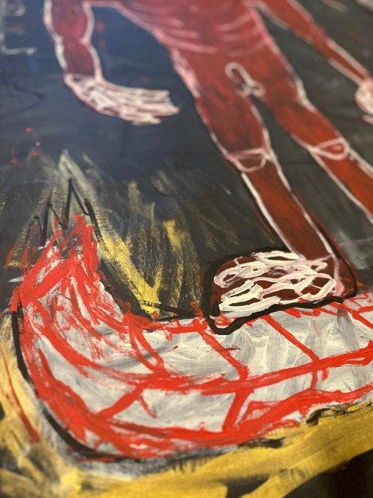 Malo - Holy eye - like basquiat, Antiquités & Art, Art | Peinture | Moderne