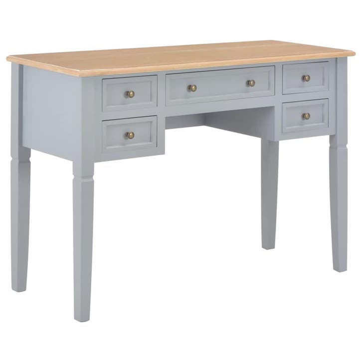 vidaXL Schrijftafel 109,5x45x77,5 cm hout grijs, Huis en Inrichting, Bureaus, Nieuw, Verzenden