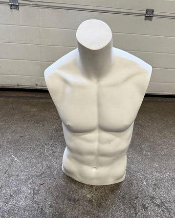 Paspop, Etalagepop Man, B42 x D28 x H68cm, wit