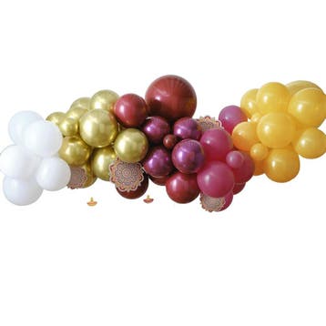 Gekleurde Ballonnenboog Met Papieren Waaiers, Verzenden, Nieuw