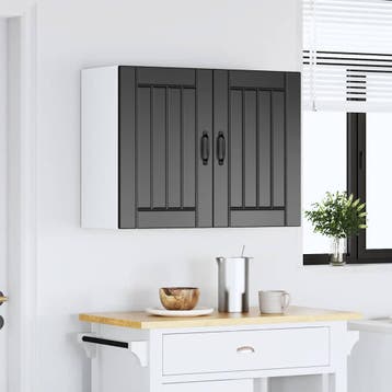vidaXL Keukenbovenkast Lucca bewerkt hout zwart, Verzenden