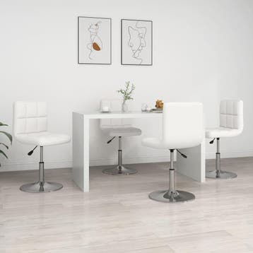 vidaXL Eetkamerstoelen 4 st kunstleer wit, Huis en Inrichting, Stoelen, Verzenden, Nieuw