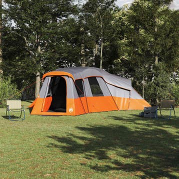 vidaXL Familietent met dak Grijs en Oranje 762 x 655 x 218, Verzenden
