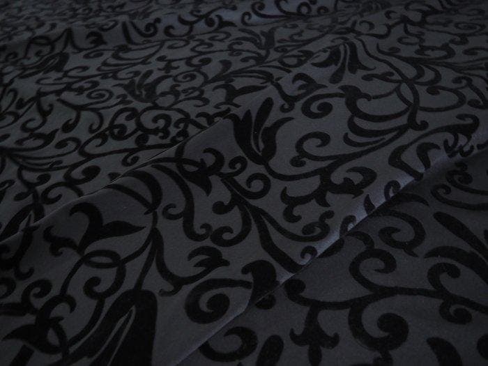 Luxueus Jersey Geflockeerd - Textiel - 1000 cm - 150 cm, Antiek en Kunst, Antiek | Tapijten, Tafelkleden en Textiel