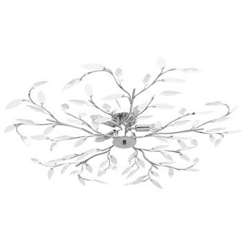 vidaXL Plafondlamp met acryl kristallen bladarmen voor 5xE14, Verzenden, Nieuw