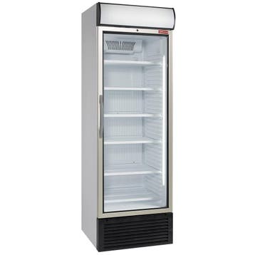Geventileerde positieve T° vitrine 500 liter, met lichtbak, Verzenden