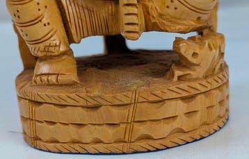 Beeld, Mooi handgesneden Beeld Ganesha - 23 cm - Hout - 2000, Antiek en Kunst