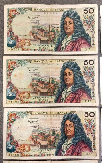 Frankrijk. - 18 x 50 Francs - Various Dates (Zonder