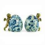 Zout- en pepervaatjes - Porselein, Brons - Barokstijl