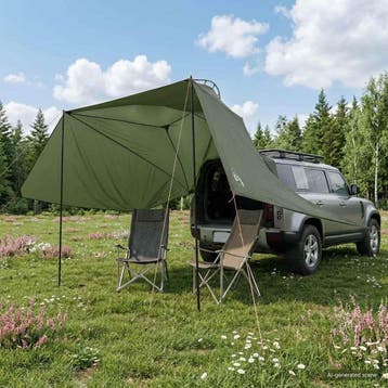 vidaXL Auto Tent 350 x 250 cm Leger Groen Polyester en Staal, Caravans en Kamperen, Verzenden, Nieuw