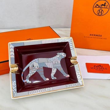Hermès Panthera Square Ceramic Ashtray - Cendrier -