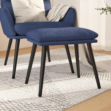 vidaXL Voetenbank 45x29,5x35 cm stof blauw, Huis en Inrichting, Zetels | Voetbanken en poefs, Verzenden, Nieuw