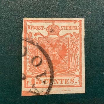 Italiaanse oude staten - Lombardije Venetië 1850 - 15 centes, Postzegels en Munten, Gestempeld