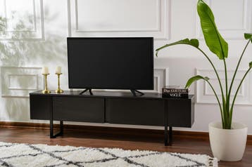 Evila TV-meubel - Zwart - Nieuw/Ongebruikt - Melamine -, Verzenden, 150 tot 200 cm, Nieuw, Scandinavisch