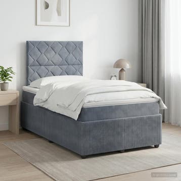 vidaXL Boxspringbed met matras Donkergrijs 120 x 200 cm, Verzenden, Nieuw