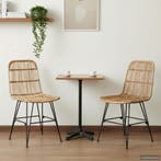 vidaXL Eetstoel 2 pcs Naturel 41 x 55 x 85 cm Riet en Staal, Verzenden, Nieuw