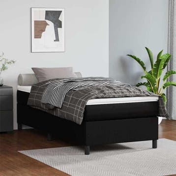 vidaXL Boxspring met matras kunstleer zwart 90x200 cm, Verzenden, Nieuw