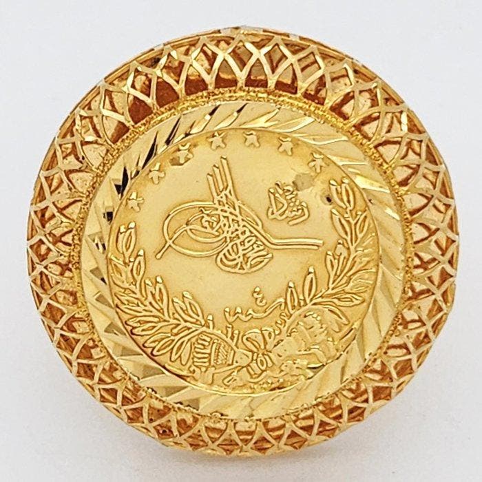 Ring - 21.6 kt. Geel goud, Handtassen en Accessoires, Ringen