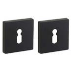 Set van twee sleutelplaatjes Bauhaus verdekt mat zwart, Nieuw, Overige materialen