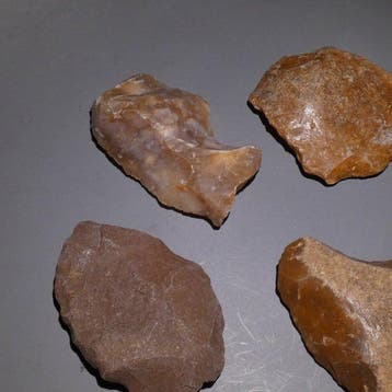 Néolithique Grands silex. 8 cm de long. Couteau - 5000 av.