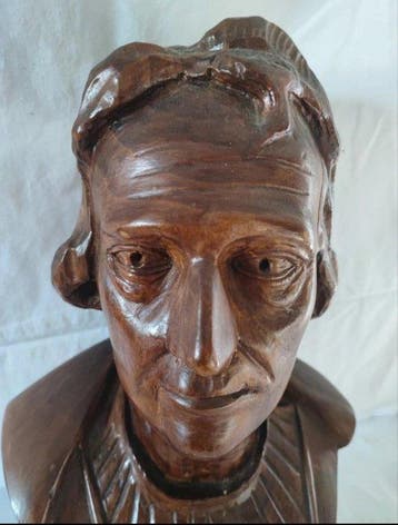 Figuursnijwerk, Busto in legno - 46 cm - Hout