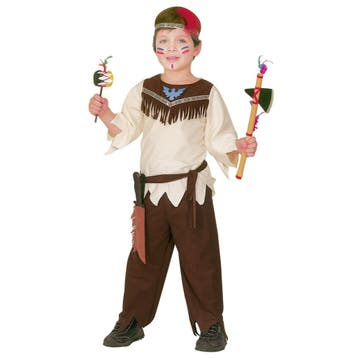 Indianen Kostuum Bruin Jongen 4 delig, Kinderen en Baby's, Verzenden, Nieuw