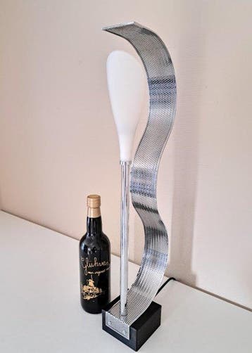 Design tafellamp - 61 cm hoog - Tafellamp - Verchroomd