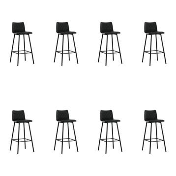 Set van 8 Leren barkrukken Catch hoog - Toledo Nero (zwart), Nieuw, Leer, Ophalen of Verzenden, 90 cm of meer