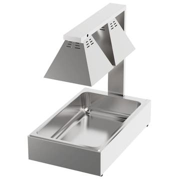 Warmhoudbrug | RVS | 1/1 GN | 2x 250W | Incl. Lampen |, Verzenden