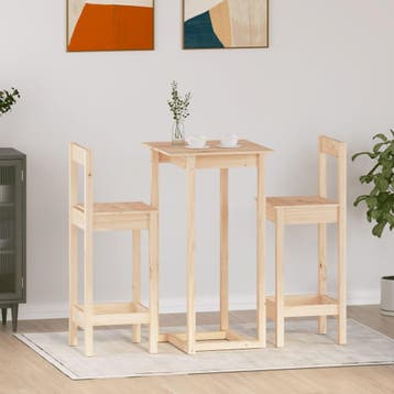 vidaXL 3-delige Barset massief grenenhout, Verzenden, Nieuw