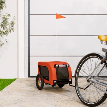 vidaXL Hondenfietstrailer oxford stof en ijzer oranje en, Verzenden