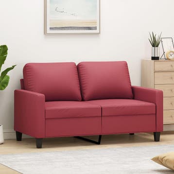 vidaXL Tweezitsbank / zetel 120 cm kunstleer wijnrood, Verzenden