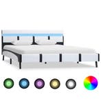 vidaXL Bedframe met LED kunstleer wit 160x200 cm, Huis en Inrichting, Slaapkamer | Bedden, Verzenden, Nieuw