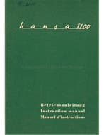 1959 HANSA 1100 INSTRUCTIEBOEKJE DUITS ENGELS FRANS, Ophalen of Verzenden