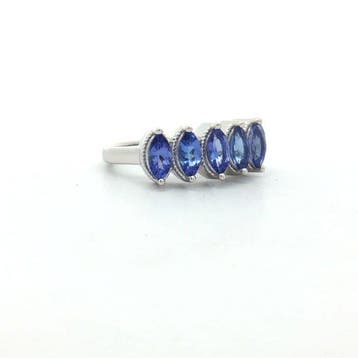 Zonder minimumprijs - Ring Zilver - 1.20ct. tw. Tanzaniet -