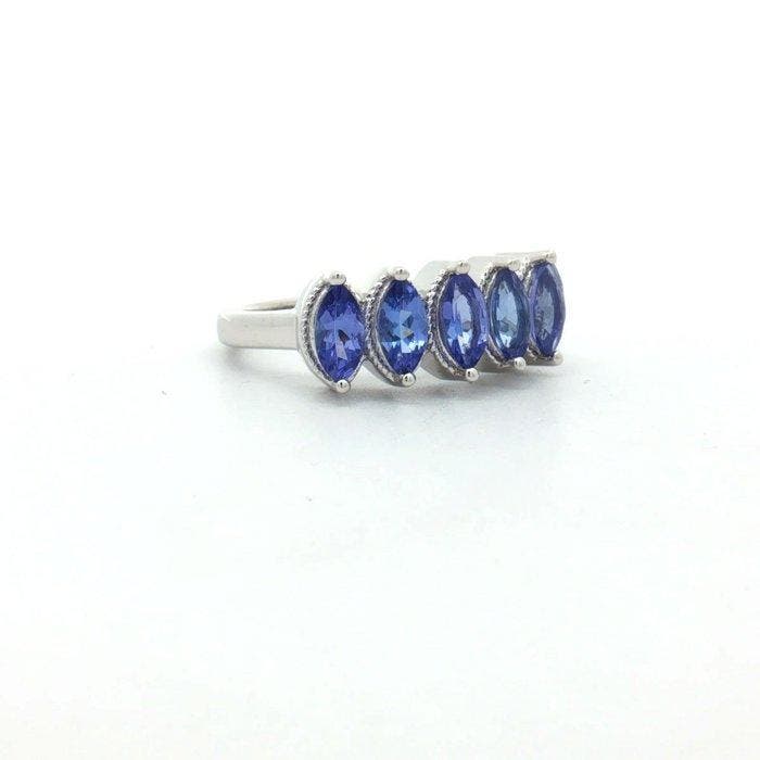 Zonder minimumprijs - Ring Zilver - 1.20ct. tw. Tanzaniet -, Bijoux, Sacs & Beauté, Bagues