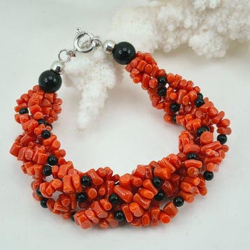 Koraal - Zilver - Armband - CORALLO MEDITERRANEO