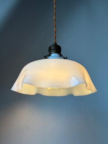 Lampe à suspendre - Opaline - Lampe à suspension en verre