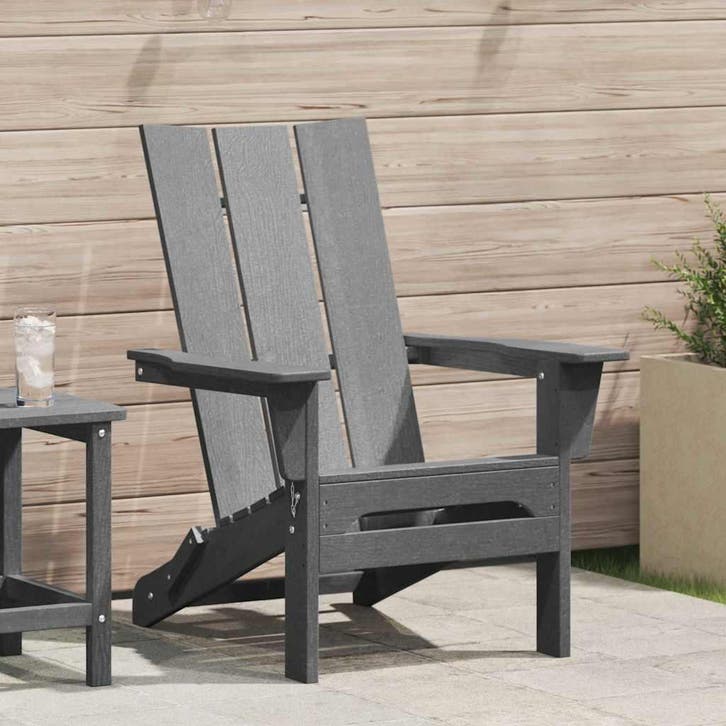 vidaXL Opvouwbare Adirondack Stoel Lichtgrijs 80,5 x 74,5 x, Jardin & Terrasse, Chaises de jardin, Envoi