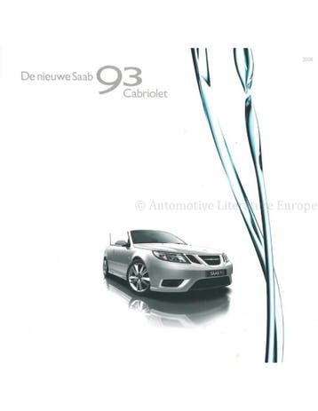 2008 SAAB 9-3 CABRIOLET BROCHURE NEDERLANDS, Nieuw