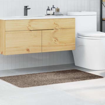 vidaXL Antislip Badmat Bruin 70 x 120 cm PP, Verzenden