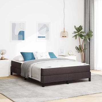vidaXL Boxspring bed Donkerbruin 160 x 200 cm Stof, Verzenden