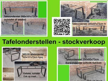 tafelonderstellen STOCKVERKOOP - eettafel - tuintafel, Ophalen, Nieuw, Rechthoekig, Metaal