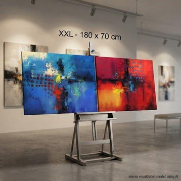 Monika Spiewak - Abstract - Oil Painting Stretched On The, Antiek en Kunst