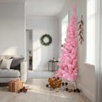 vidaXL Kunstkerstboom met standaard half 240 cm PVC roze, Diversen, Verzenden, Nieuw
