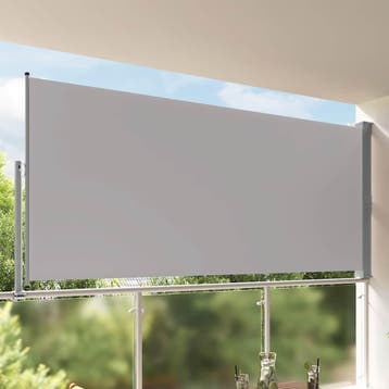 vidaXL Tuinscherm uittrekbaar 160x300 cm grijs, Verzenden, Nieuw