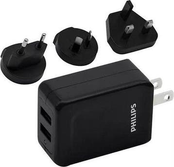 2dekans | Philips Reisoplader - DLP2610T/00 - 2x USB - 3, Ophalen of Verzenden, Nieuw