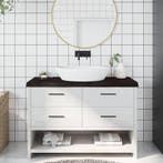 vidaXL Wastafelblad 120x50x(2-6) cm behandeld massief hout, Huis en Inrichting, Keuken | Keukenelementen, Verzenden, Nieuw