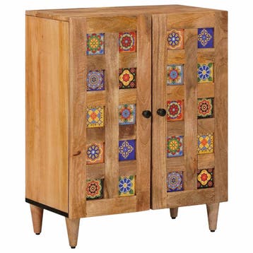 vidaXL Dressoir 60 x 33 x 75 cm Massief Mango Hout Naturel, Verzenden